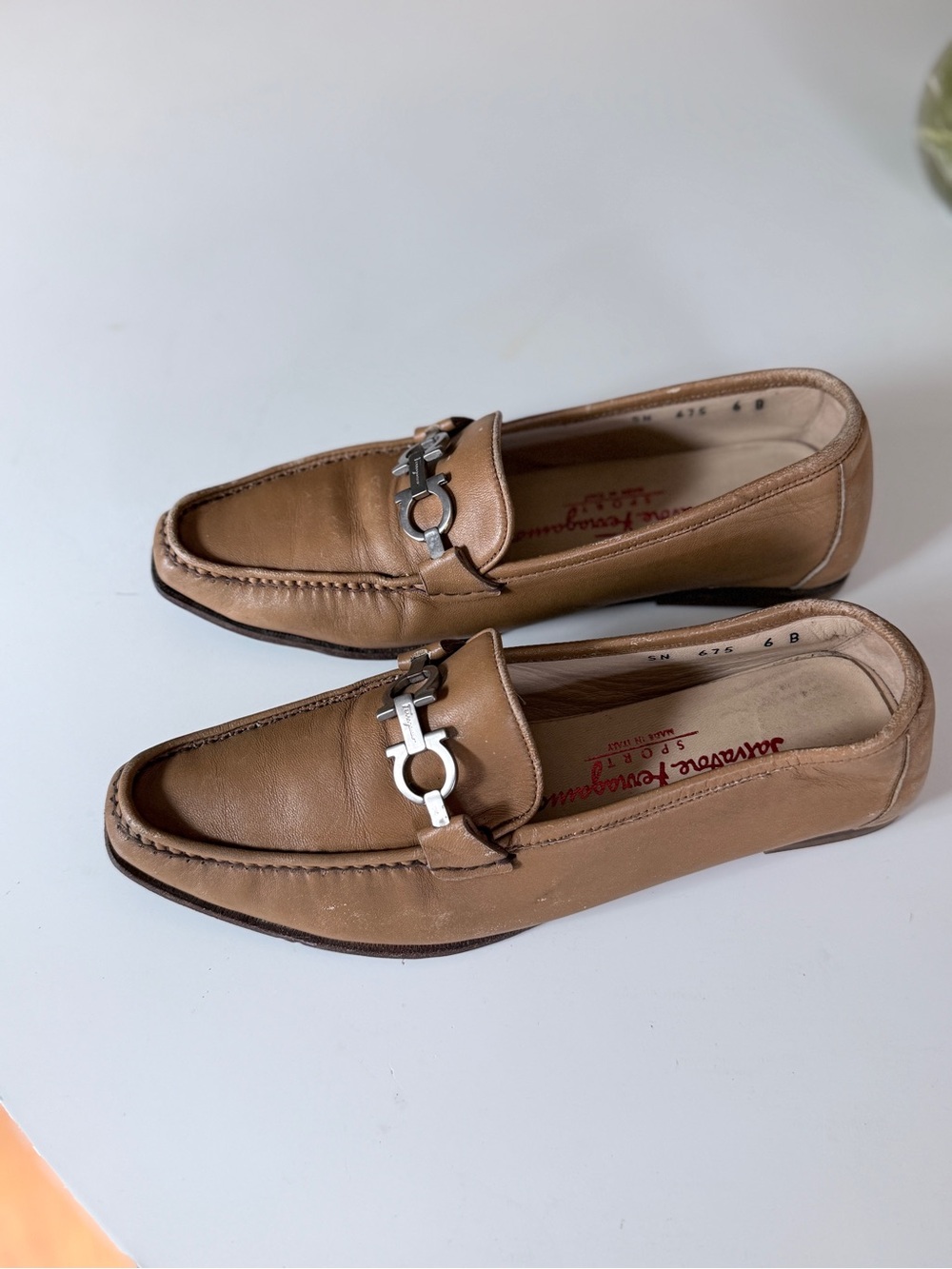 Salvatore FerragamoLeather Loafers with Silver Gancini Hardware - Picture 14 of 16